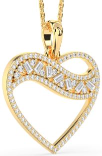 Large Diamond Gold Heart Necklace
