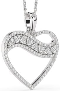 Large Diamond White Gold Heart Necklace