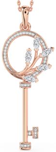 Large Diamond Rose Gold Necklace
