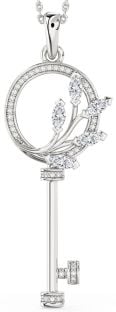 Large Diamond White Gold Necklace