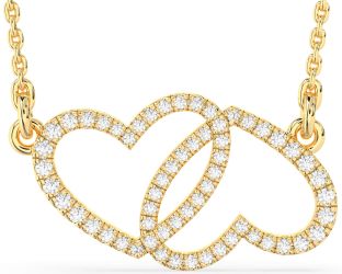Large Diamond Gold Heart Necklace