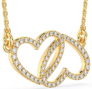 Large Diamond Gold Heart Necklace