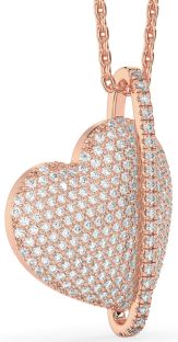 Diamond Rose Gold Heart Necklace