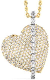 Diamond White Yellow Gold Heart Necklace