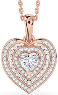 Diamond Rose Gold Heart Necklace