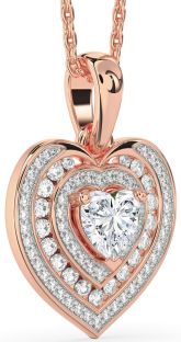 Diamond Rose Gold Heart Necklace
