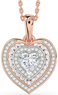 Diamond White Rose Gold Heart Necklace
