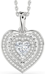 Diamond White Gold Heart Necklace
