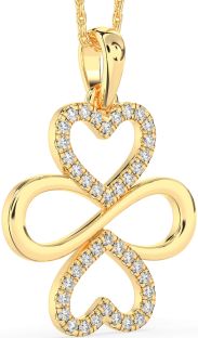 Large Diamond Gold Heart Infinity Necklace