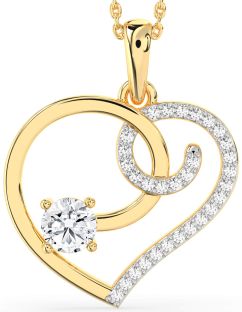 Large Diamond Gold Heart Necklace