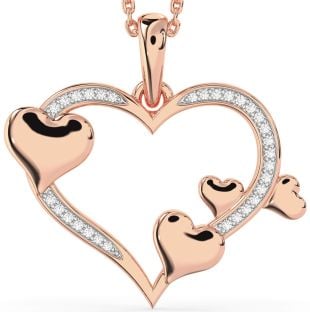 Large Diamond Rose Gold Heart Necklace