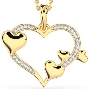 Large Diamond Gold Heart Necklace
