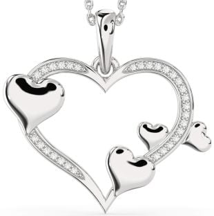 Large Diamond Platinum Heart Necklace