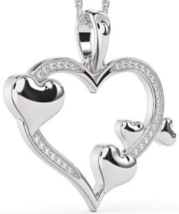 Large Diamond White Gold Heart Necklace