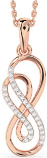 Diamond Rose Gold Silver Infinity Necklace