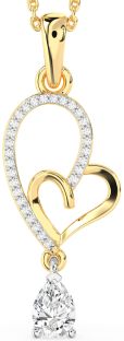 Diamond Platinum & Yellow Gold Heart Necklace