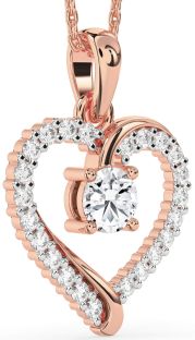 Diamond Rose Gold Heart Necklace