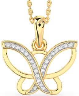 Diamond Gold Butterfly Necklace