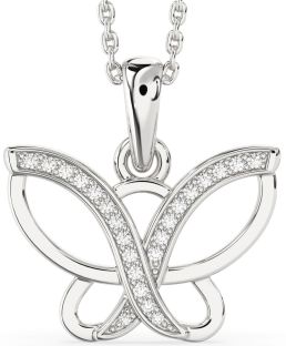 Diamond Platinum Butterfly Necklace