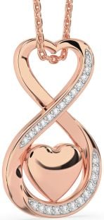 Diamond Rose Gold Infinity Heart Necklace