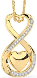 Diamond Gold Infinity Heart Necklace