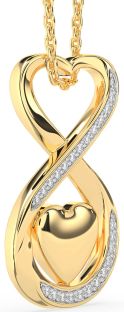 Diamond Gold Infinity Heart Necklace