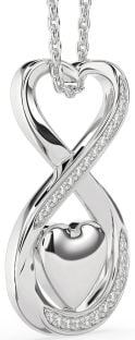 Diamond White Gold Infinity Heart Necklace