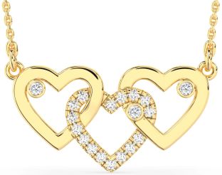 Large Diamond Gold Heart Necklace