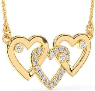 Large Diamond Gold Heart Necklace