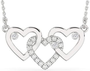 Large Diamond White Gold Heart Necklace