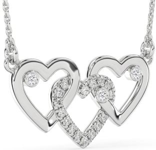 Large Diamond White Gold Heart Necklace
