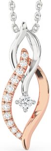 Diamond Silver & 10K Rose Gold Infinity Necklace