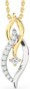 Diamond White Yellow Gold Infinity Necklace