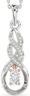 Diamond Platinum & Rose Gold Infinity Necklace