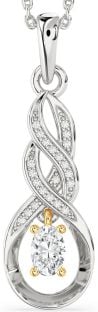 Diamond Platinum & Yellow Gold Infinity Necklace
