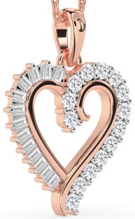 Diamond Rose Gold Heart Necklace