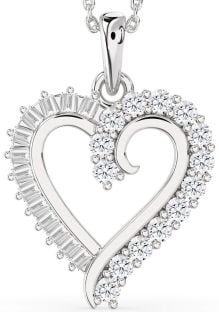 Diamond Platinum Heart Necklace