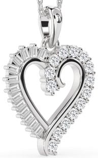 Diamond Platinum Heart Necklace