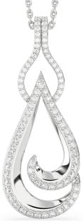 Large Diamond White Gold Teardrop Necklace