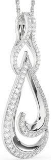 Large Diamond Platinum Teardrop Necklace