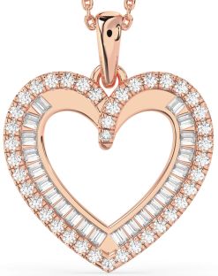 Diamond Rose Gold Heart Necklace