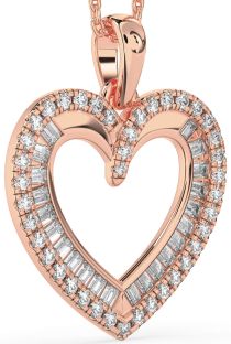 Diamond Rose Gold Heart Necklace