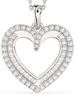 Diamond Platinum Heart Necklace