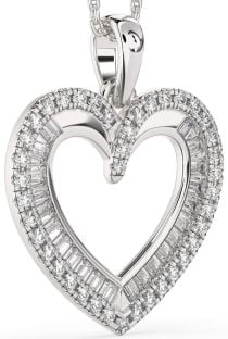 Diamond Platinum Heart Necklace