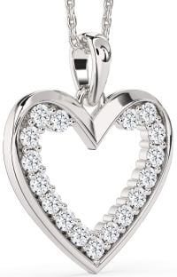Diamond Platinum Heart Necklace