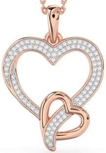 Diamond Rose Gold Heart Necklace