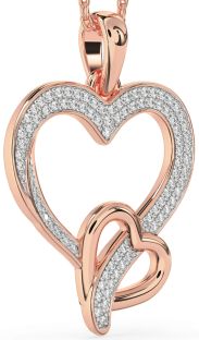 Diamond Rose Gold Heart Necklace