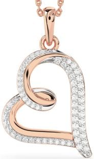 Diamond Rose Gold Heart Necklace