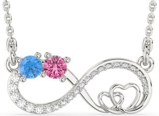 Large Diamond Platinum Infinity Heart Necklace