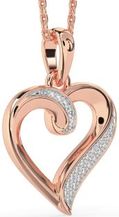 Diamond Rose Gold Heart Necklace